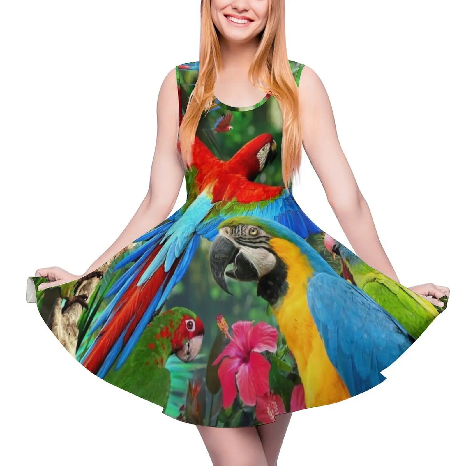 Parrots Sleeveless Dress ladies dresses for special occasions dress women summer Dress for pregnant women
Parrots Sleeveless Dress ladies dresses for special occasions dress women summer Dress for pregnant women