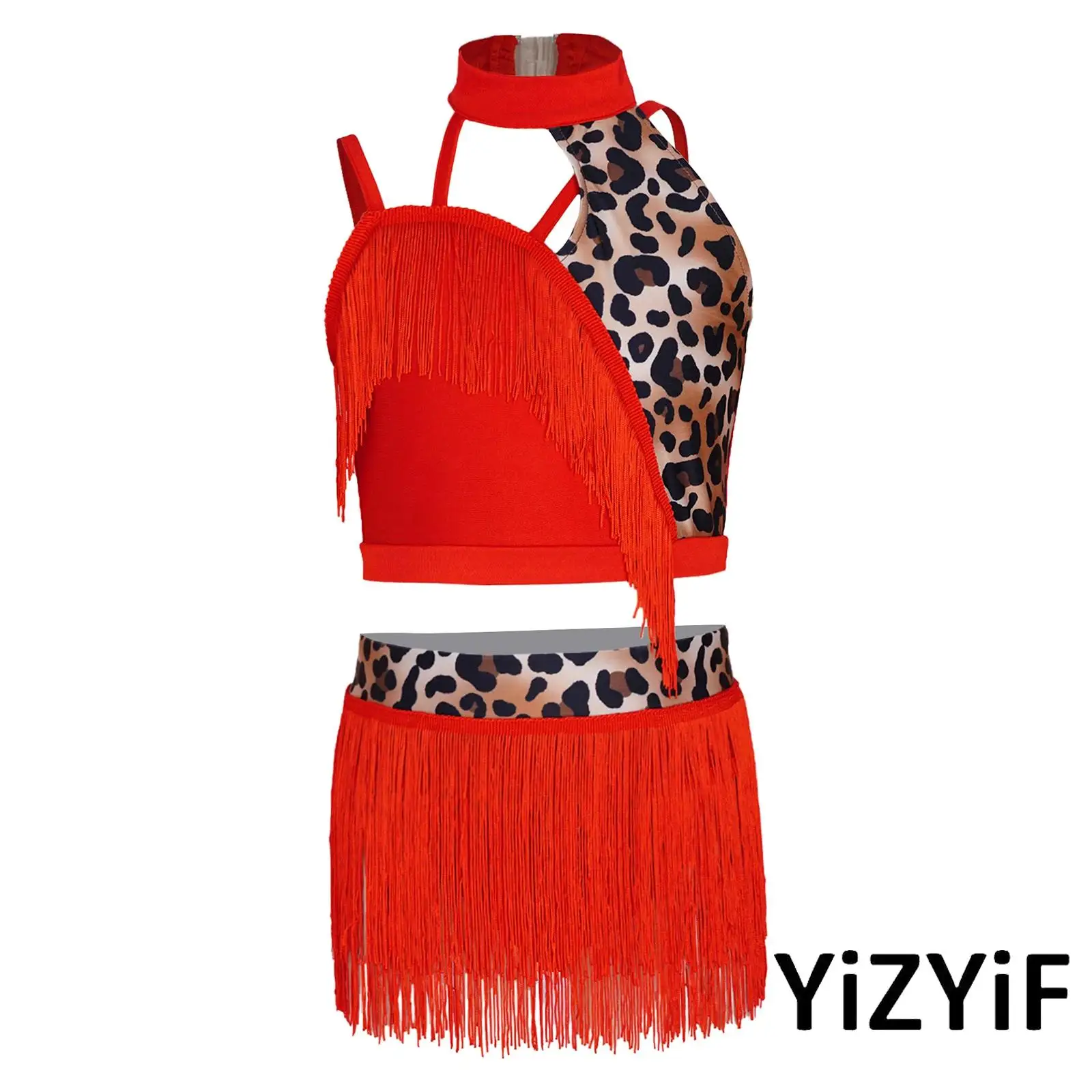 Kids Girls Stage Latin Wear Set Printed Asymmetrical Tassel Vest Tops with Elastic Waistband Skirt for Tango Salsa Dance Clothes
Kids Girls Stage Latin Wear Set Printed Asymmetrical Tassel Vest Tops with Elastic Waistband Skirt for Tango Salsa Dance Clothes