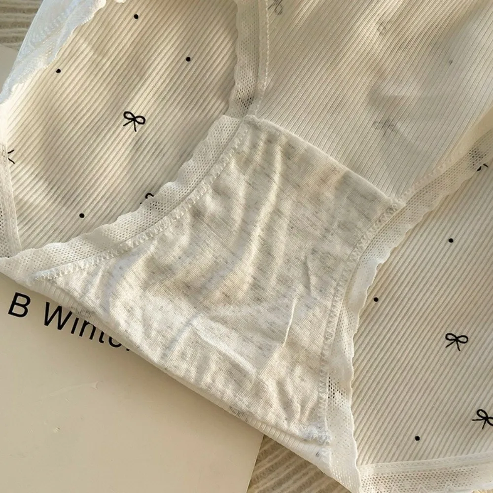 Fashion Mid-waist Underwear for Women Stripe Dots Sweet Cotton Panties Underpants Ruffle Bow Briefs Female
Fashion Mid-waist Underwear for Women Stripe Dots Sweet Cotton Panties Underpants Ruffle Bow Briefs Female