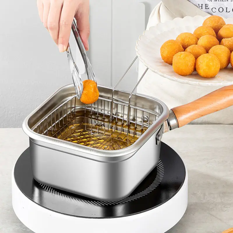 Multifunctional New Square Fryer Stainless Steel Vegetable Filter Pot Filter Vegetable Basket with Wooden Handle
Multifunctional New Square Fryer Stainless Steel Vegetable Filter Pot Filter Vegetable Basket with Wooden Handle