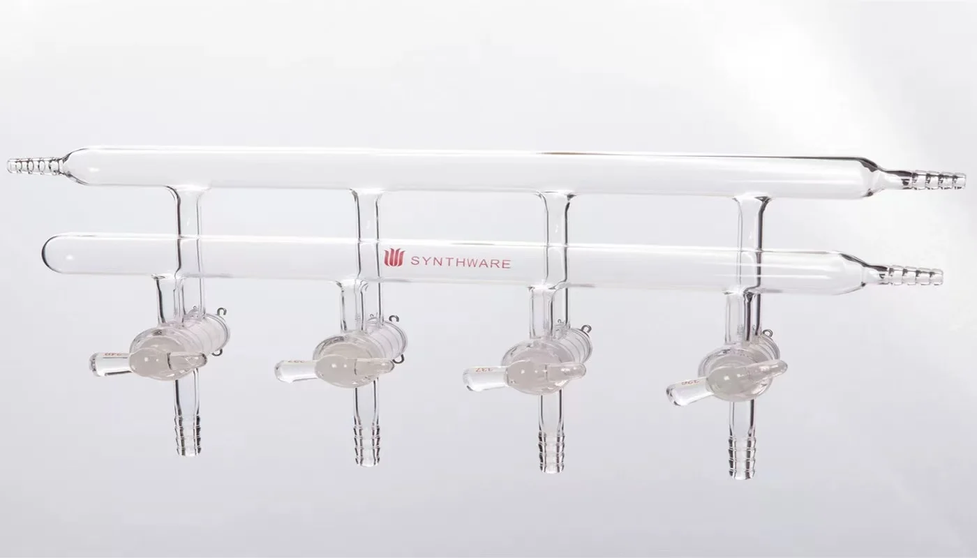 M300004,Vacuum Gas Distributor With Double Row Pipes, Solid Plug, Manifold, High Vacuum Solid GLass Stopcocks
M300004,Vacuum Gas Distributor With Double Row Pipes, Solid Plug, Manifold, High Vacuum Solid GLass Stopcocks