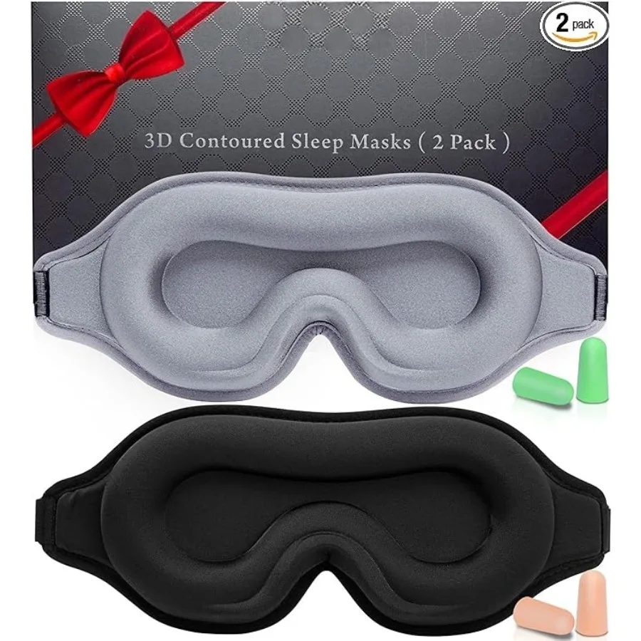 Sleep Mask, 2 Pack 3D Contoured Sleeping Eye Masks for Lash Extensions, Night Molded Covers with Adjustable Strap, Eye Shade Cover Lashes Extension for Traveling Yoga Nap(Black & Grey)
Sleep Mask, 2 Pack 3D Contoured Sleeping Eye Masks for Lash Extensions, Night Molded Covers with Adjustable Strap, Eye Shade Cover Lashes Extension for Traveling Yoga Nap(Black & Grey)