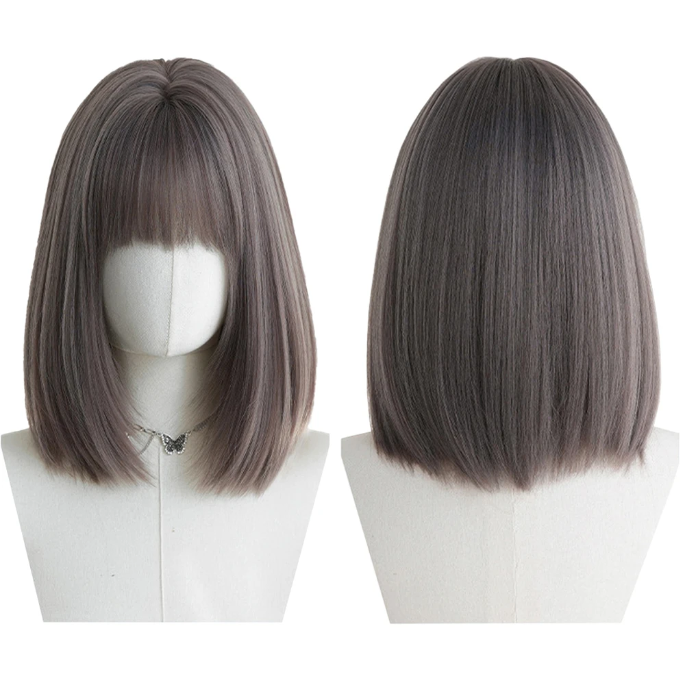 Natural Matte Misty Gray Purple Bob Wig Air Bangs Soft Silky Heat Resistant Synthetic Hair For Women Daily Party Cosplay
Natural Matte Misty Gray Purple Bob Wig Air Bangs Soft Silky Heat Resistant Synthetic Hair For Women Daily Party Cosplay