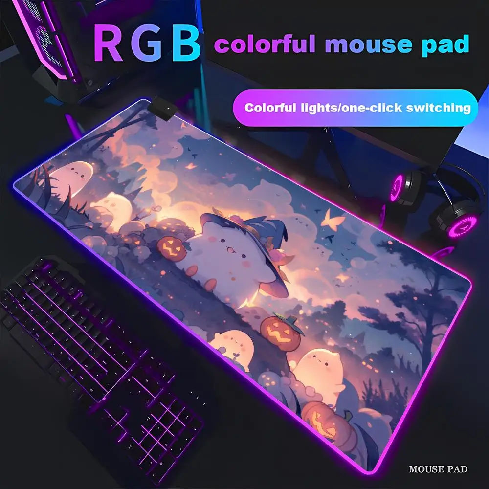 HYBXAXC Halloween Little Ghost Mouse Pad Animation Games Beautiful RGB Gamer Large LED Light XXL PC Computer pad Non-slip Decor
HYBXAXC Halloween Little Ghost Mouse Pad Animation Games Beautiful RGB Gamer Large LED Light XXL PC Computer pad Non-slip Decor