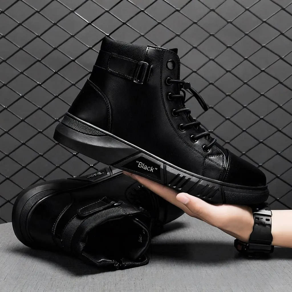 Trendy High-Top Men's Boots Warm Fleece Lined Casual Leather Boots British Style Large Size Booties for Men
Trendy High-Top Men's Boots Warm Fleece Lined Casual Leather Boots British Style Large Size Booties for Men