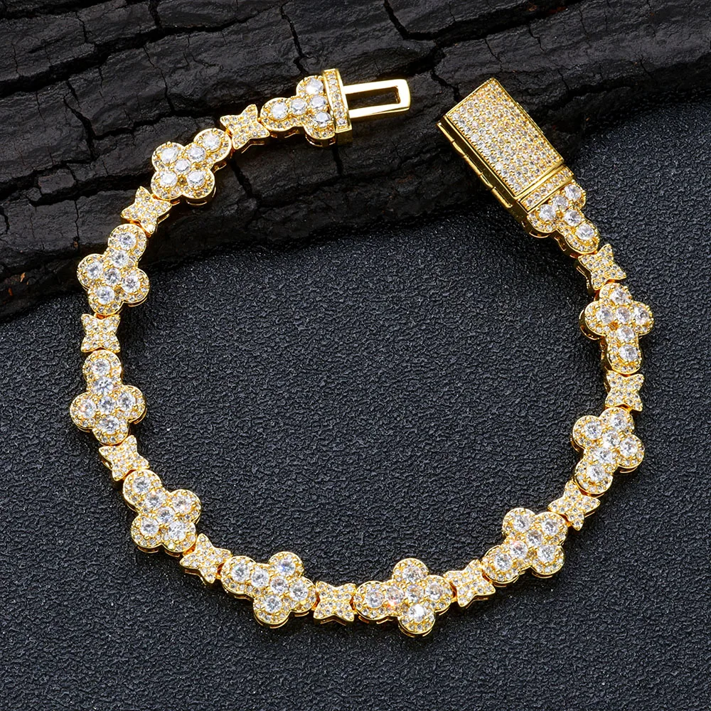 ESKEEM 10MM Cross Flower Star Chain Bracelet 18K Gold Plated Micro Pave CZ Diamond Iced Out Hip Hop Fine Jewelry Gift
ESKEEM 10MM Cross Flower Star Chain Bracelet 18K Gold Plated Micro Pave CZ Diamond Iced Out Hip Hop Fine Jewelry Gift