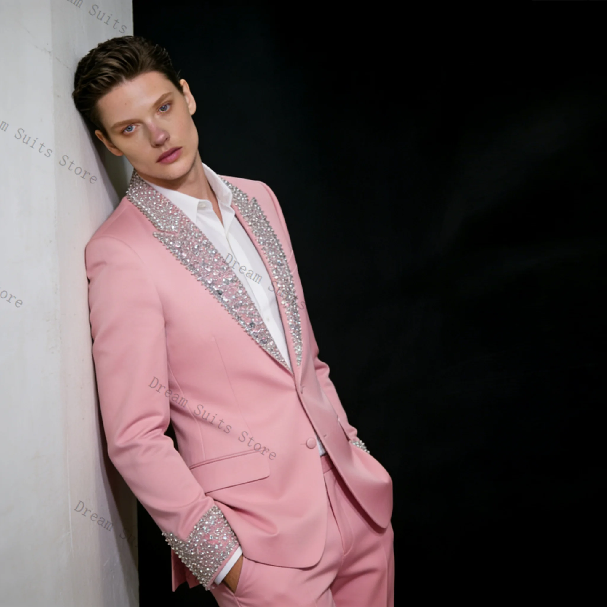 Crystals Pink Men Suit Set 2 Pcs Blazer+Pants Trousers Customized Spring Cotton Formal Office Jacket Wedding Tuxedos Prom Coat
Crystals Pink Men Suit Set 2 Pcs Blazer+Pants Trousers Customized Spring Cotton Formal Office Jacket Wedding Tuxedos Prom Coat