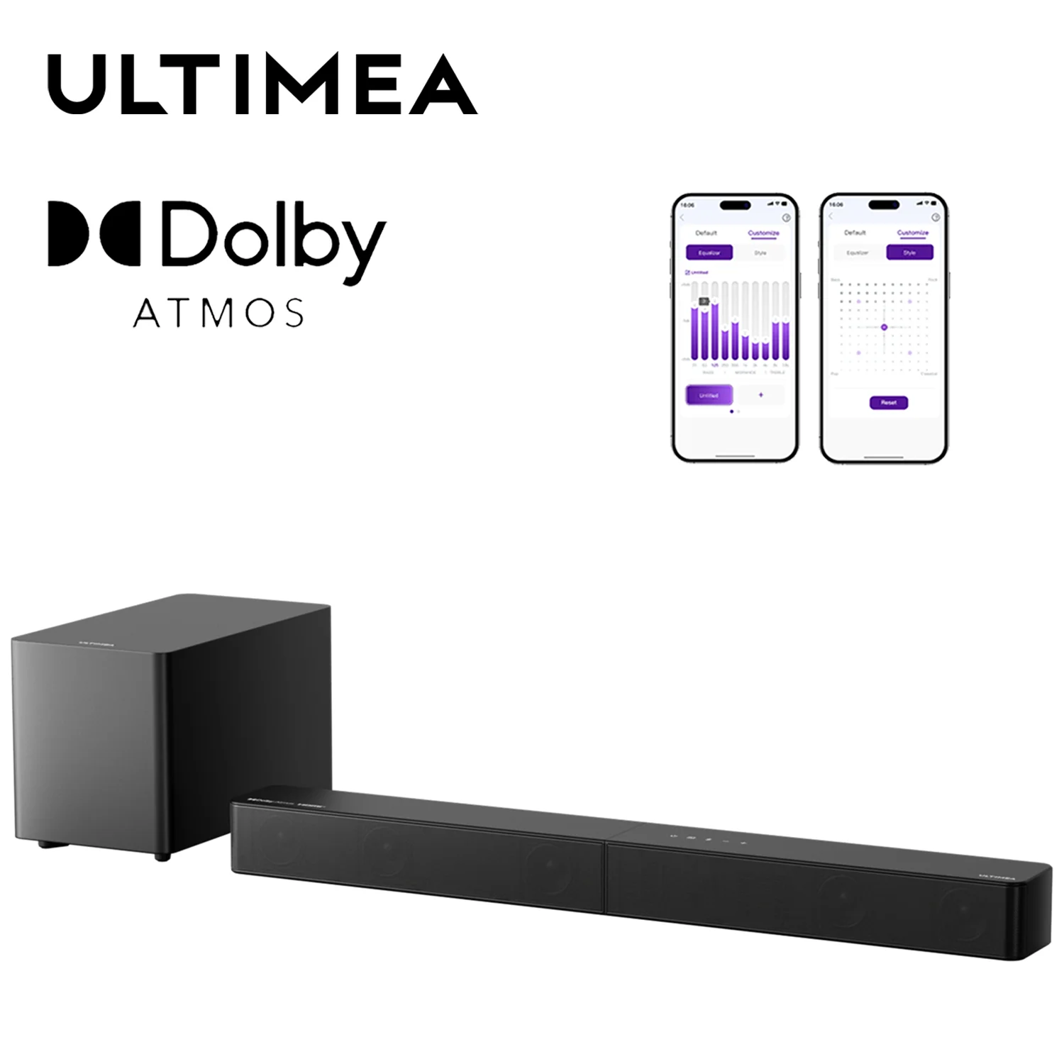 ULTIMEA 5.1ch Soundbar with Dolby Atmos, with Wired Subwoofer for Smart TV, Home Theater Surround Sound System, App, BT 5.4
ULTIMEA 5.1ch Soundbar with Dolby Atmos, with Wired Subwoofer for Smart TV, Home Theater Surround Sound System, App, BT 5.4