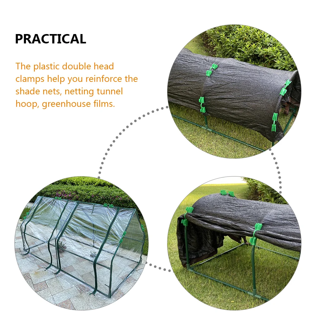 30pcs Garden Double Head Plastic Clamps For Fixing Netting Hoop Shade Films Plant Cover Film Kits Tarp Supplies Accessories
30pcs Garden Double Head Plastic Clamps For Fixing Netting Hoop Shade Films Plant Cover Film Kits Tarp Supplies Accessories