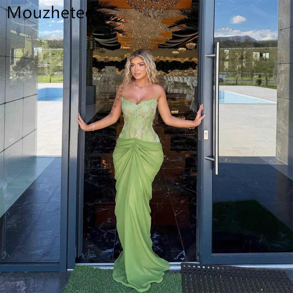 Mouzhetee Simple A-Line Lace Strapless Dresses Formal Party Gowns for Women Elegant Lace Prom Gown Customized 2026
Mouzhetee Simple A-Line Lace Strapless Dresses Formal Party Gowns for Women Elegant Lace Prom Gown Customized 2026