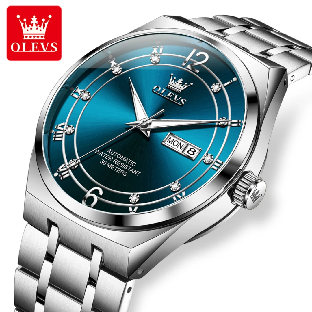 OLEVS 7068, модные механические часы, подарок, круглый циферблат, ремешок для часов из нержавеющей стали, наручные часы с дисплеем недели, светящийся календарь
OLEVS 7068, модные механические часы, подарок, круглый циферблат, ремешок для часов из нержавеющей стали, наручные часы с дисплеем недели, светящийся календарь