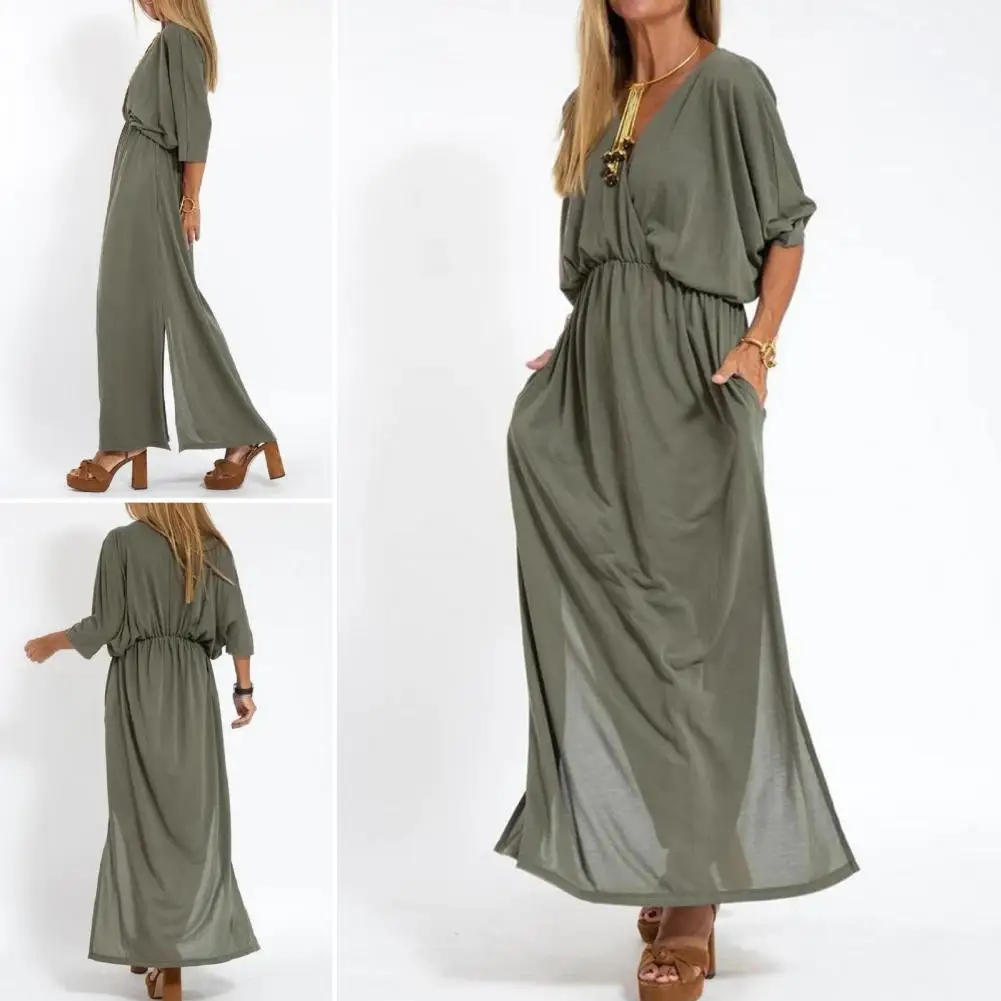 Women V Neck Dress Elegant V-neck Split Dress for Women Loose Fit High Waisted Solid Color Spring Summer Shirt
Women V Neck Dress Elegant V-neck Split Dress for Women Loose Fit High Waisted Solid Color Spring Summer Shirt
