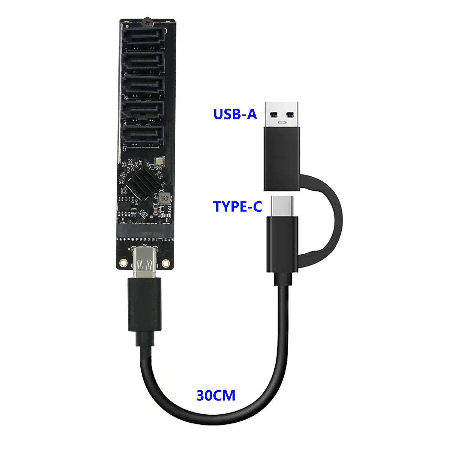 Type‑C/USB 3.0 to 5-Port SATA 3.0 Expansion Card Supports 2.5-inch SSD/HDD/3.5-inch HDD Hard Drives Support Windows/macOS/Linux
Type‑C/USB 3.0 to 5-Port SATA 3.0 Expansion Card Supports 2.5-inch SSD/HDD/3.5-inch HDD Hard Drives Support Windows/macOS/Linux