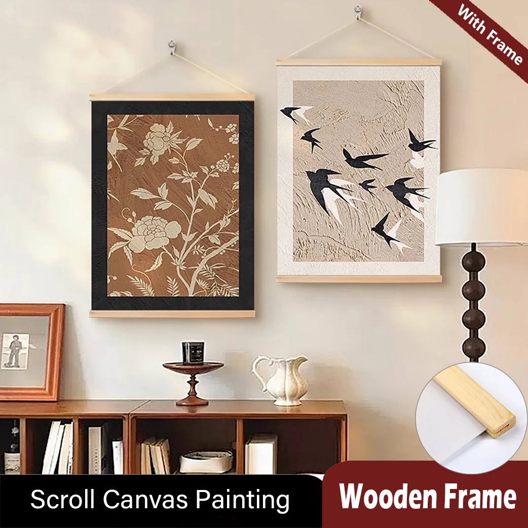 Mid ancient style Scroll poster Canvas Poster with Wooden Hanger Wall Art abstract flowers Bedroom Home Decor Scroll Painting
Mid ancient style Scroll poster Canvas Poster with Wooden Hanger Wall Art abstract flowers Bedroom Home Decor Scroll Painting