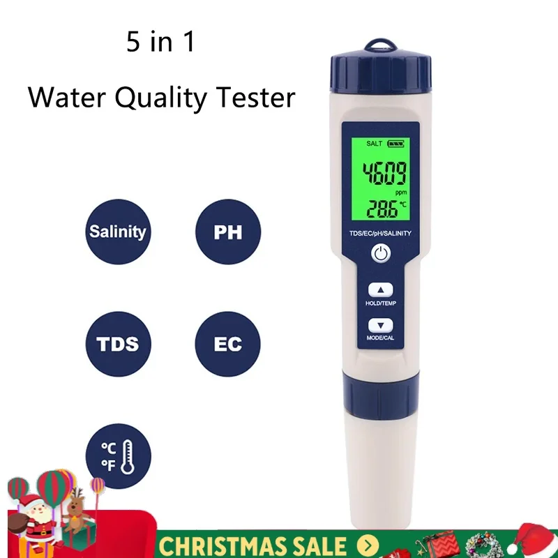 PH Meter Waterproof PH/TDS/EC/Temp Meter Digital Water Quality Monitor Tester with Backlight for Pools Drinking Water Aquariums
PH Meter Waterproof PH/TDS/EC/Temp Meter Digital Water Quality Monitor Tester with Backlight for Pools Drinking Water Aquariums