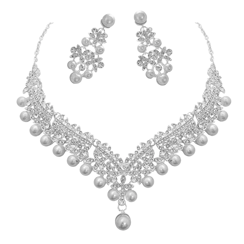 Pearl Necklace Earring Set Imitation Jewelry Women Zinc Alloy Necklaces Earrings Wedding Gift Bohemian Charm Valentine Style
Pearl Necklace Earring Set Imitation Jewelry Women Zinc Alloy Necklaces Earrings Wedding Gift Bohemian Charm Valentine Style