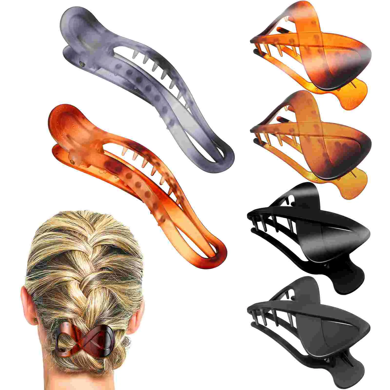 6 Pcs Claw Clip Hairpin Set Acrylic Large Thick Hair Clips for Styling Home Sports Parties Shopping Travel Amber Ink
6 Pcs Claw Clip Hairpin Set Acrylic Large Thick Hair Clips for Styling Home Sports Parties Shopping Travel Amber Ink