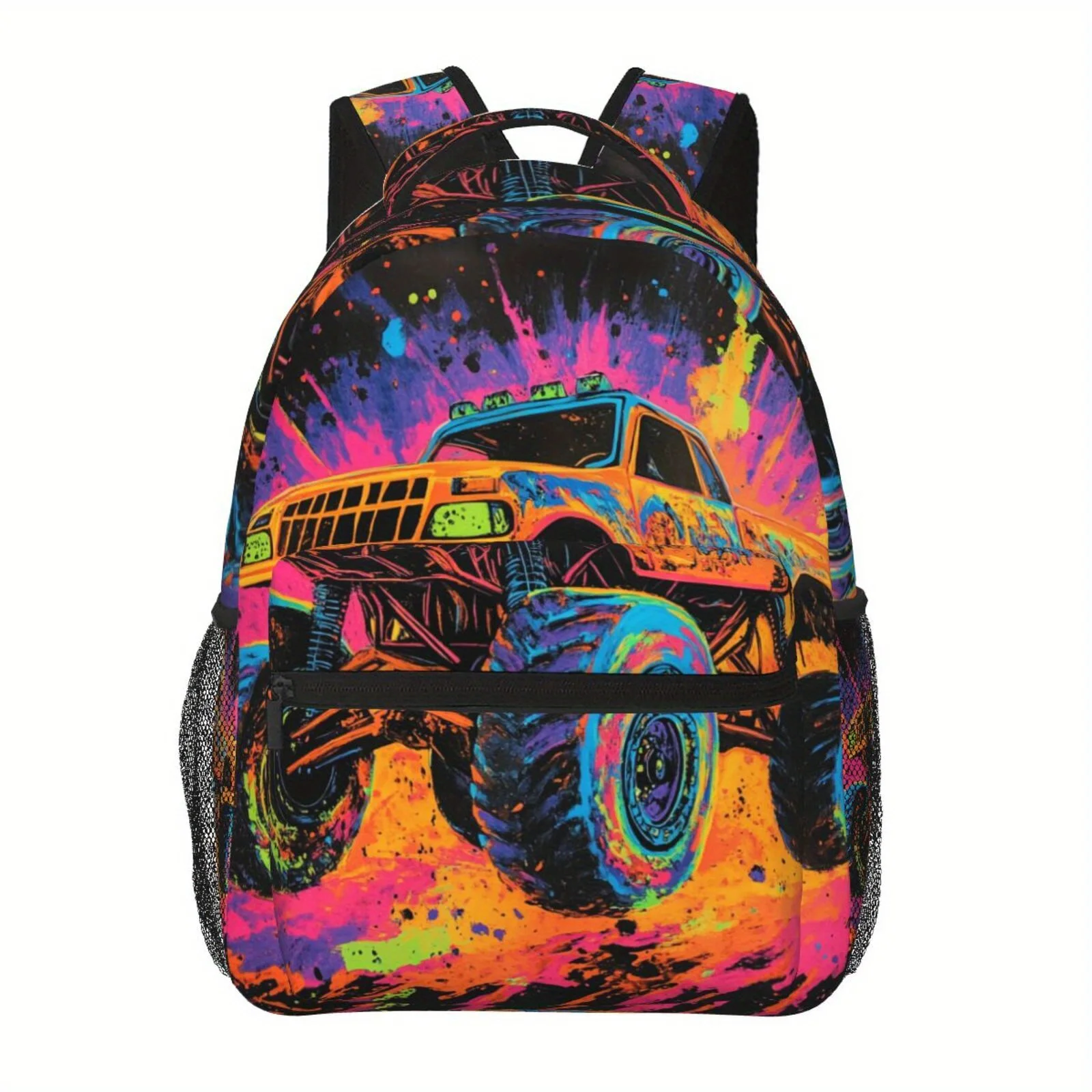Рюкзак с дизайном граффити Monster Car, большая вместительная дорожная сумка с регулируемыми ремнями, несколько карманов, прочный полиэстер
Рюкзак с дизайном граффити Monster Car, большая вместительная дорожная сумка с регулируемыми ремнями, несколько карманов, прочный полиэстер