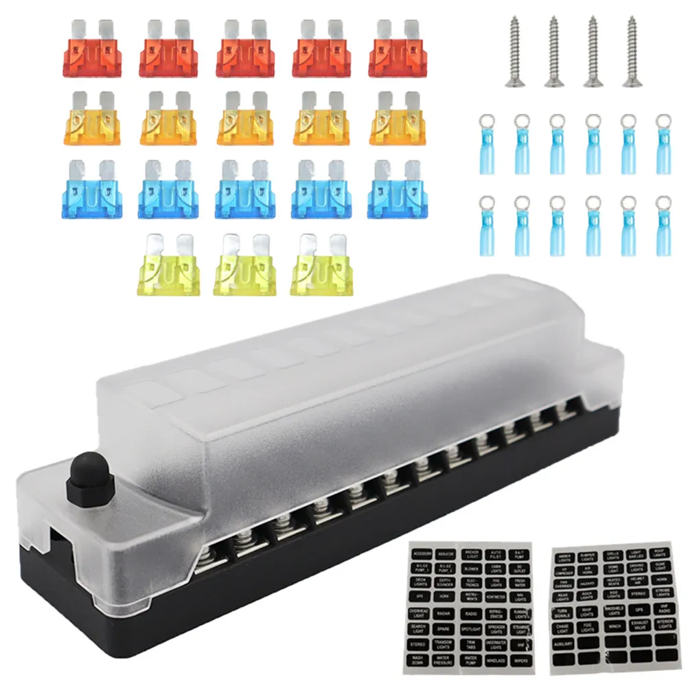 1 set 1 Set 12-Way Box For Car Waterproof Vehicle Fuse Block Circuit Protection Auto Fuse Holder Boat Bus Subway Use
1 set 1 Set 12-Way Box For Car Waterproof Vehicle Fuse Block Circuit Protection Auto Fuse Holder Boat Bus Subway Use