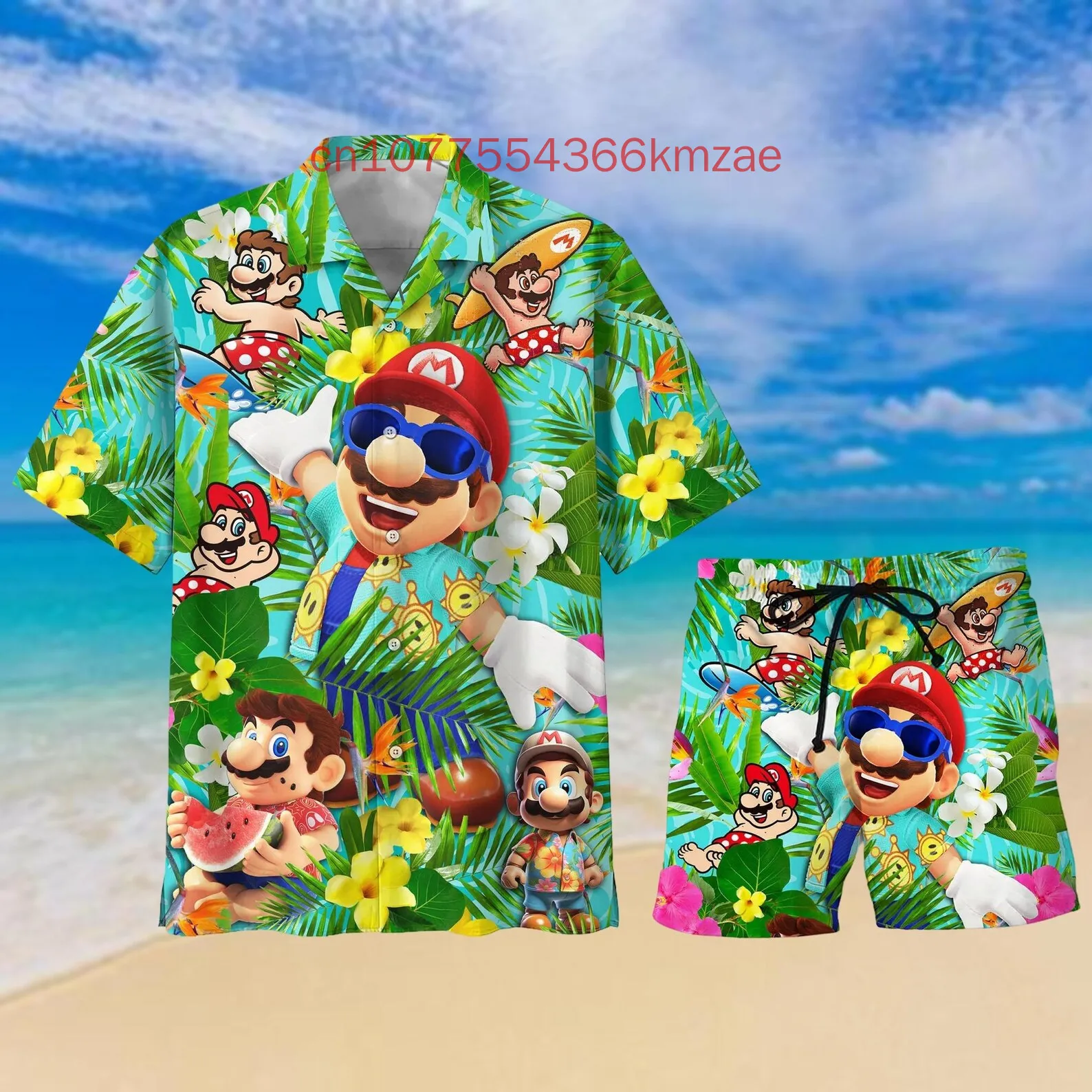 2025 New Super Mario Hawaiian Shirt 3D Print Spring And Summer Disney Leisure Beach Vacation Men's And Women's Short Sleeve Set
2025 New Super Mario Hawaiian Shirt 3D Print Spring And Summer Disney Leisure Beach Vacation Men's And Women's Short Sleeve Set
