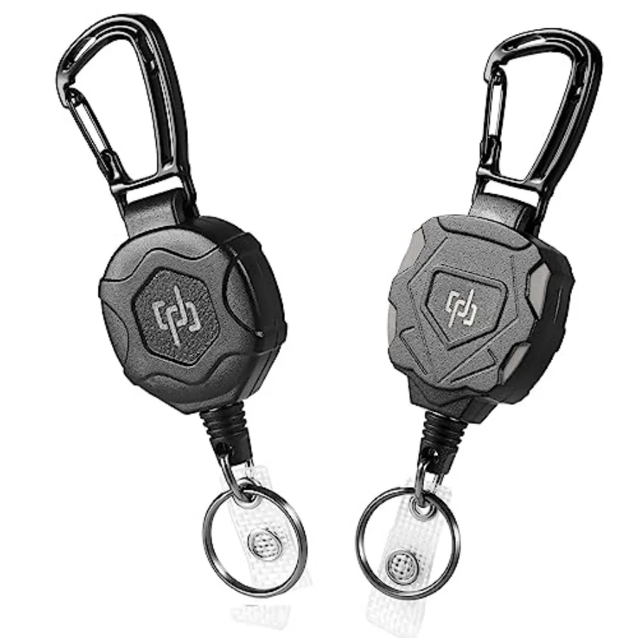 2 Pack Retractable Keychain Heavy Duty Carabiner Badge Holder, Tactical ID Badge Reel with 32" Steel Retractable Cord, 8.0 OZ
2 Pack Retractable Keychain Heavy Duty Carabiner Badge Holder, Tactical ID Badge Reel with 32" Steel Retractable Cord, 8.0 OZ