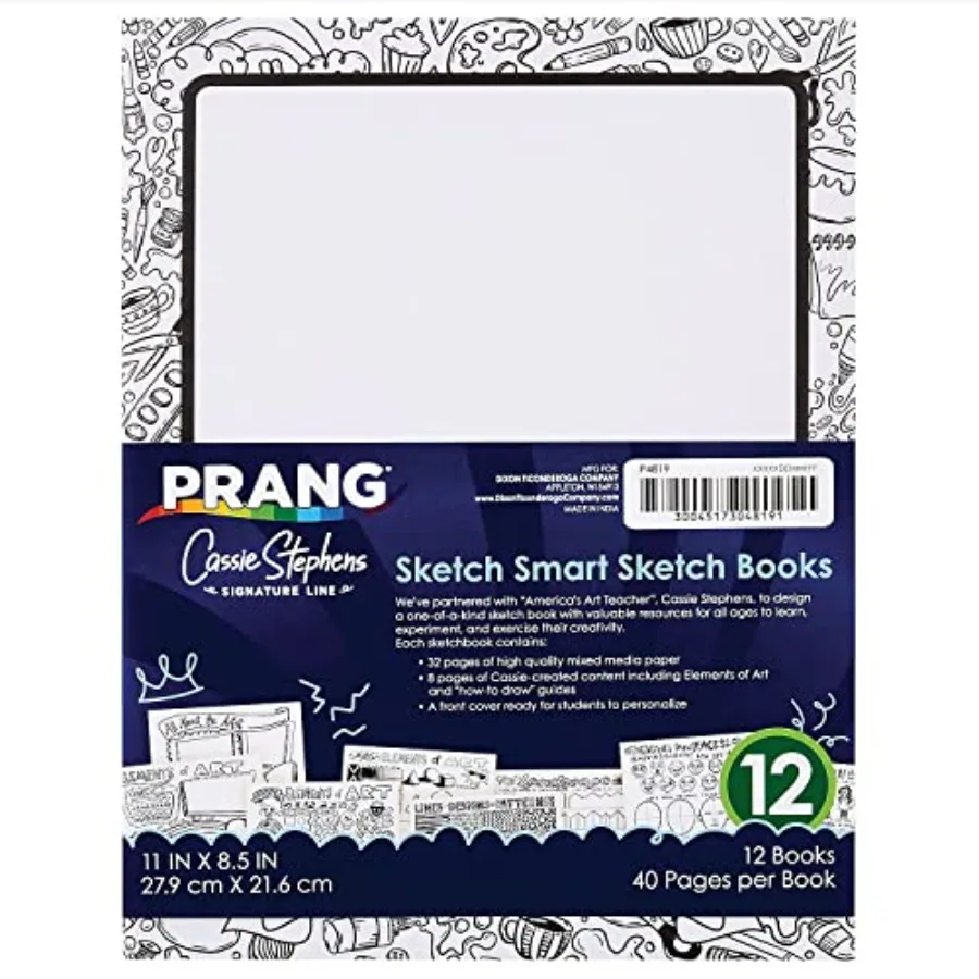 Prang Sketch Smart, 11-inch x 8.5-inch, Sketch Book, White, 40 Sheets/Book, 12/Pack PAC4819
Prang Sketch Smart, 11-inch x 8.5-inch, Sketch Book, White, 40 Sheets/Book, 12/Pack PAC4819