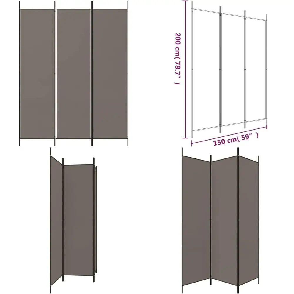 Тканевая перегородка из 3 панелей, цвет антрацит, 59,1 x 78,7, 2,85 кг/6,27 фунтов
Тканевая перегородка из 3 панелей, цвет антрацит, 59,1 x 78,7, 2,85 кг/6,27 фунтов