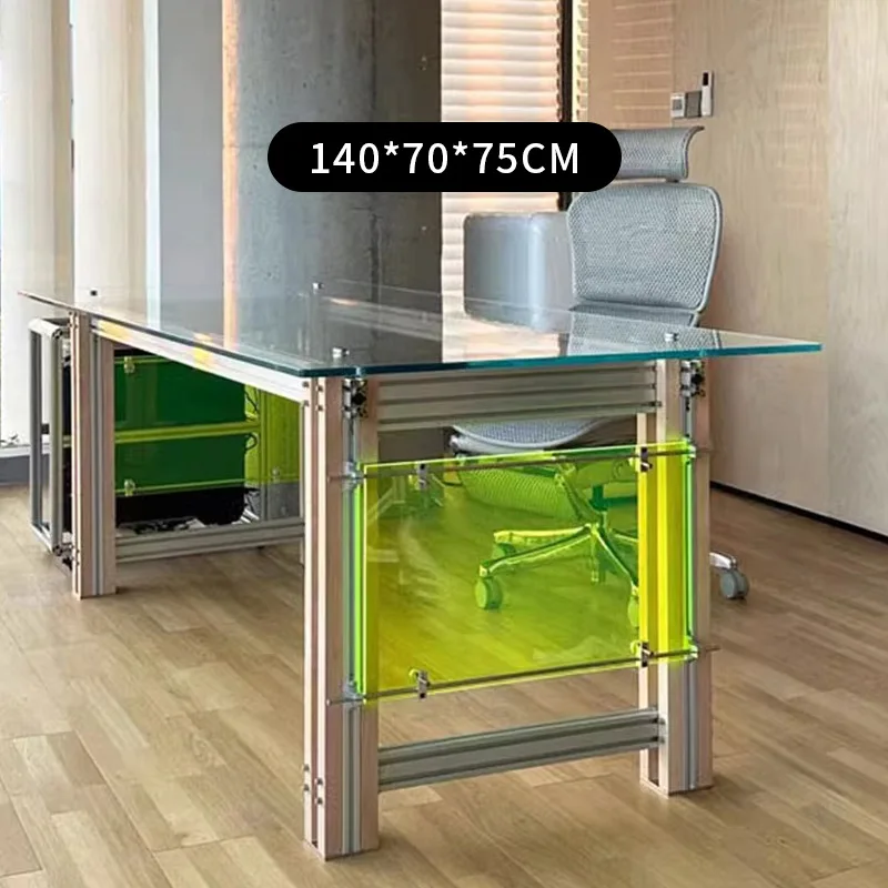 X-S Light profile desk Home office Modern glass computer desk Long workbench
X-S Light profile desk Home office Modern glass computer desk Long workbench