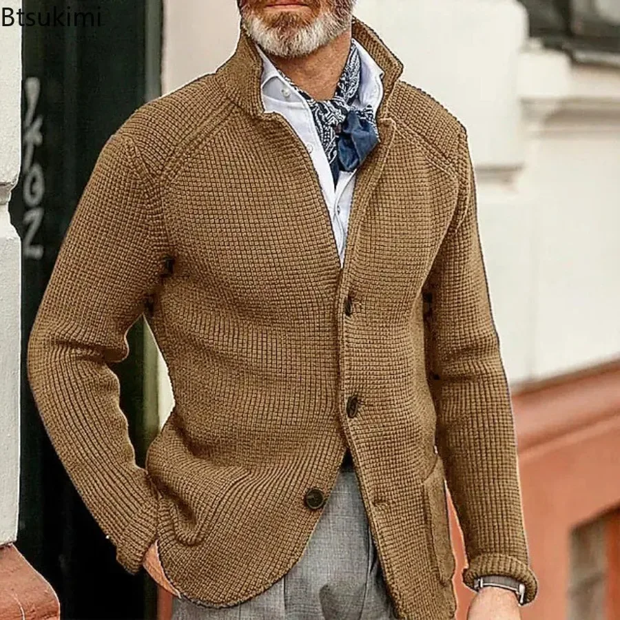 New Men's Long Sleeve Knitted Sweater 2025 Autumn Winter Thick Warm Stand Collar Cardigan Jacket Male Solid Casual Sweater Coats
New Men's Long Sleeve Knitted Sweater 2025 Autumn Winter Thick Warm Stand Collar Cardigan Jacket Male Solid Casual Sweater Coats
