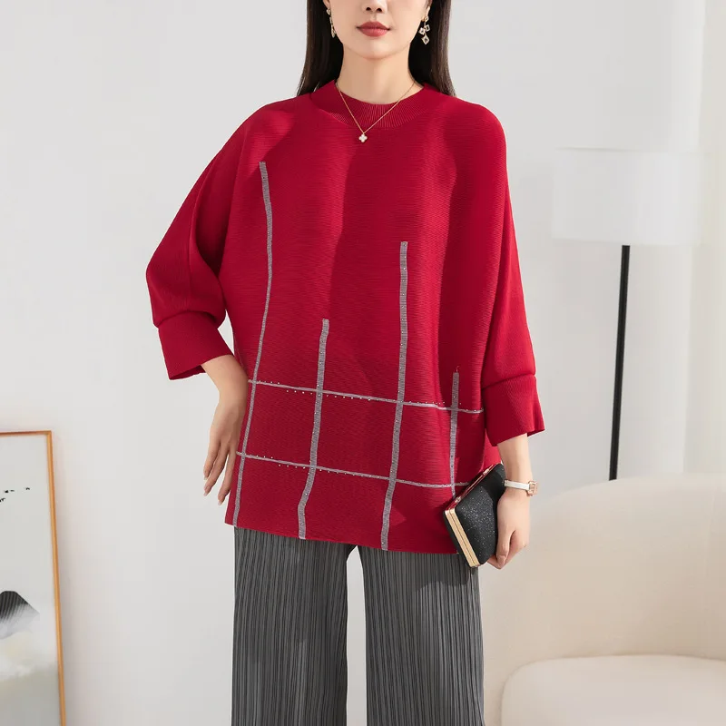 T-Shirts For Women 45-75kg 2022 Female Clothing Round Neck Wrist Length Sleeves Loose Casual Stretch Miyake Pleated Tee Tops
T-Shirts For Women 45-75kg 2022 Female Clothing Round Neck Wrist Length Sleeves Loose Casual Stretch Miyake Pleated Tee Tops