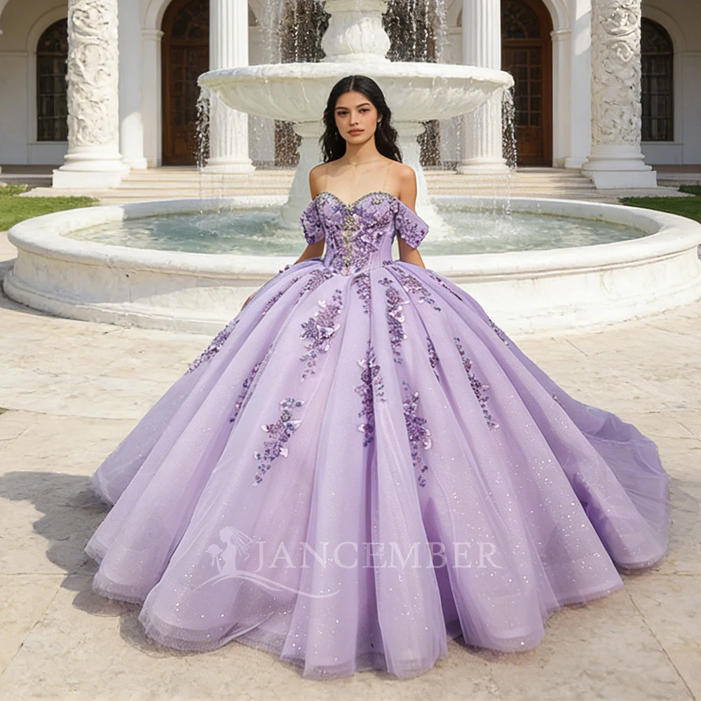 Luxury Purple Quinceanera Dresses Beading Ball Gown Lace Appliques Off-Shoulder Vestidos De 15 Anos Birthday Party Customized
Luxury Purple Quinceanera Dresses Beading Ball Gown Lace Appliques Off-Shoulder Vestidos De 15 Anos Birthday Party Customized