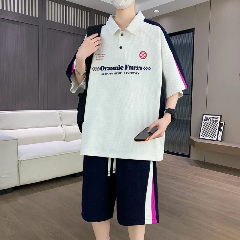 Summer New Trend Casual Sports Short-Sleeved T-shirt Shorts Set Men's Loose Comfortable Breathable High-Quality Two-Piece Set
Summer New Trend Casual Sports Short-Sleeved T-shirt Shorts Set Men's Loose Comfortable Breathable High-Quality Two-Piece Set
