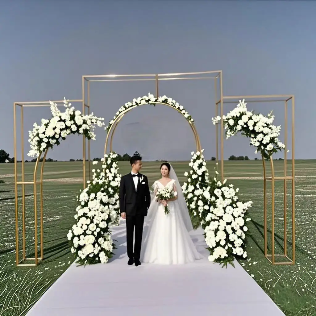 Elegant Metallic Gold Wedding Arch Stand | Heavy - Duty & Rustproof | Great for Christmas & Indoor/Outdoor Scene Styling
Elegant Metallic Gold Wedding Arch Stand | Heavy - Duty & Rustproof | Great for Christmas & Indoor/Outdoor Scene Styling