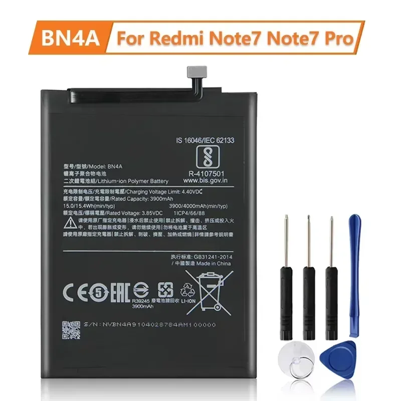 Production Date 2024 New Replacement Battery BN4A For Xiaomi Redmi Note7 Note 7 Pro M1901F7C Premium Phone Batteries 4000mAh
Production Date 2024 New Replacement Battery BN4A For Xiaomi Redmi Note7 Note 7 Pro M1901F7C Premium Phone Batteries 4000mAh