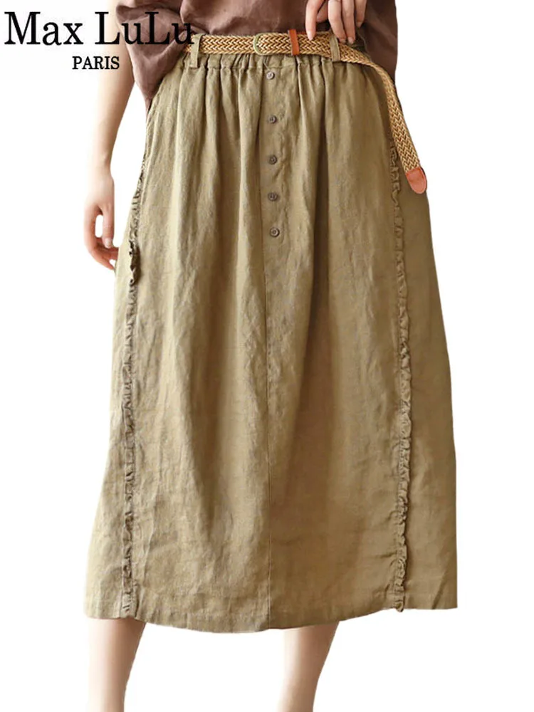Max LuLu 2023 Womens Fashion Design Clothes Summer Classic Loose Casual Linen Skirts Korean Ladies Vintage Harajuku Streetwear
Max LuLu 2023 Womens Fashion Design Clothes Summer Classic Loose Casual Linen Skirts Korean Ladies Vintage Harajuku Streetwear