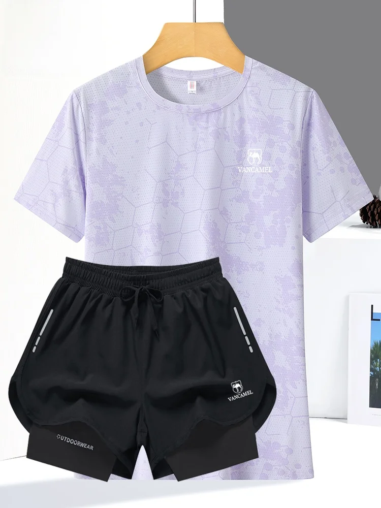 Ice Silk ort Sve Sportswear Set for Women Qui Dry Training Running Summer Faion Straight Chinese Brand Vancamel
Ice Silk ort Sve Sportswear Set for Women Qui Dry Training Running Summer Faion Straight Chinese Brand Vancamel