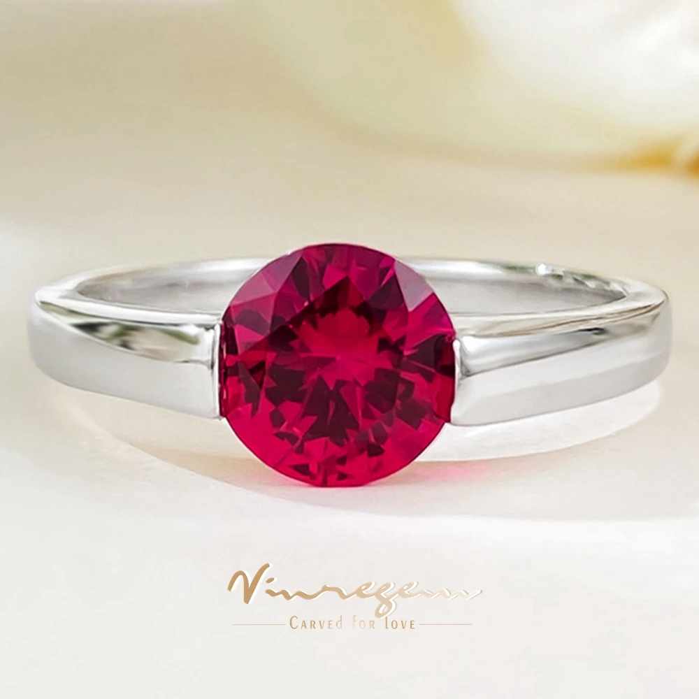 Vinregem 1CT Round Cut Ruby Sapphire Gemstone Vintage Elegant 925 Sterling Silver Fine Jewelry for Women Wedding Rings Wholesale
Vinregem 1CT Round Cut Ruby Sapphire Gemstone Vintage Elegant 925 Sterling Silver Fine Jewelry for Women Wedding Rings Wholesale