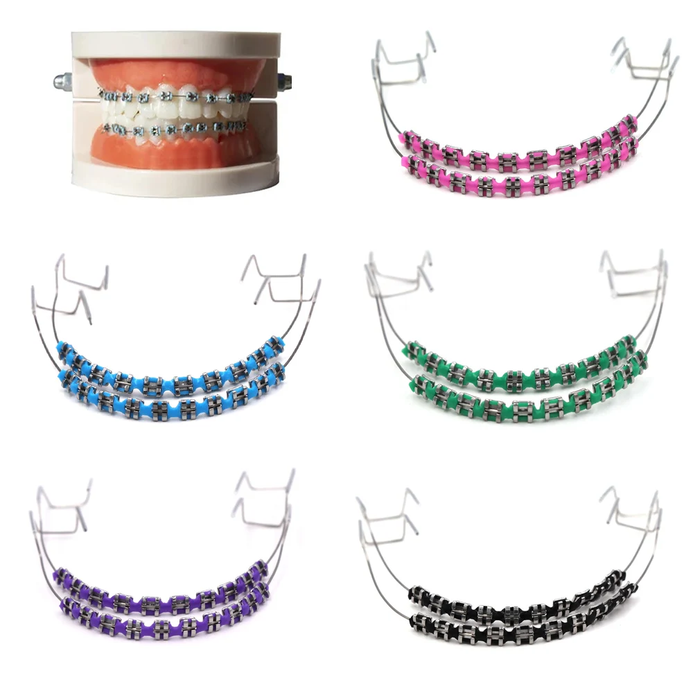 Orthodontic Ligature Ties Fashion Tooth Braces 1 Pair Colorful Metal Bracket Temporary Dental Decor with Metal Wires CK11610
Orthodontic Ligature Ties Fashion Tooth Braces 1 Pair Colorful Metal Bracket Temporary Dental Decor with Metal Wires CK11610