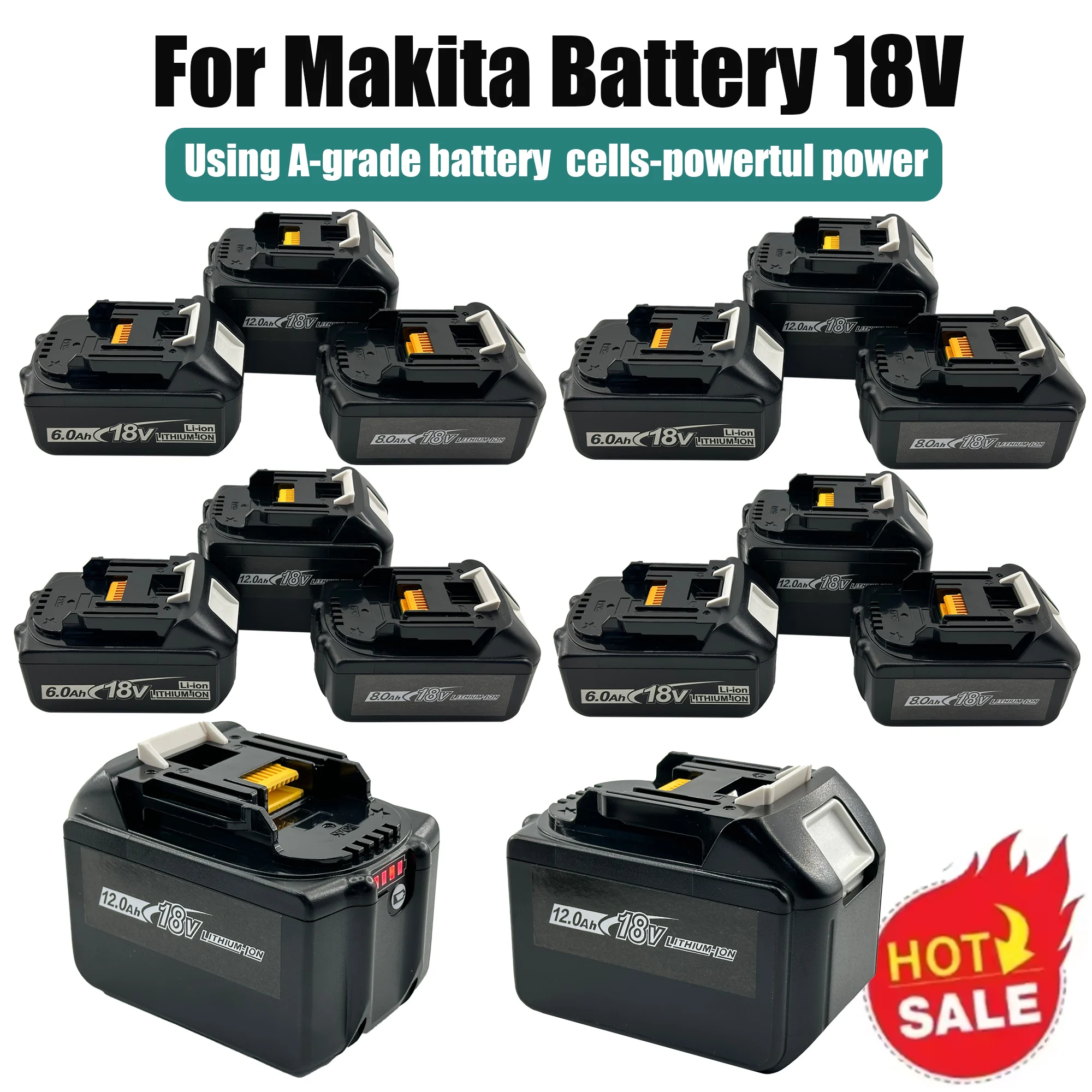 For Makita 18V 6.0Ah 8.0Ah 12.0Ah Rechargeable Battery Replace BL830 BL1850 BL1860 Compatible Wrench DTW700
For Makita 18V 6.0Ah 8.0Ah 12.0Ah Rechargeable Battery Replace BL830 BL1850 BL1860 Compatible Wrench DTW700