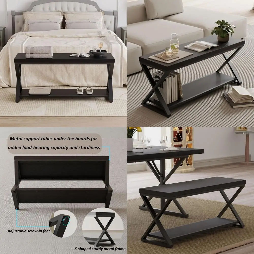 39 Black Storage Bench for Entryway, Modern Wooden Shoe Organizer for Hallway and Foyer, Farmhouse Style Seat with Rack
39 Black Storage Bench for Entryway, Modern Wooden Shoe Organizer for Hallway and Foyer, Farmhouse Style Seat with Rack