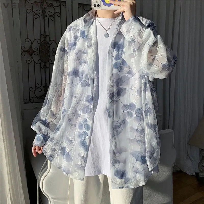 VERSMA Japanese Vintage Solid Color Hawaiian Shirt Men Women Summer Transparent Sun Protection Embroidery Shirt Men Dropshipping
VERSMA Japanese Vintage Solid Color Hawaiian Shirt Men Women Summer Transparent Sun Protection Embroidery Shirt Men Dropshipping