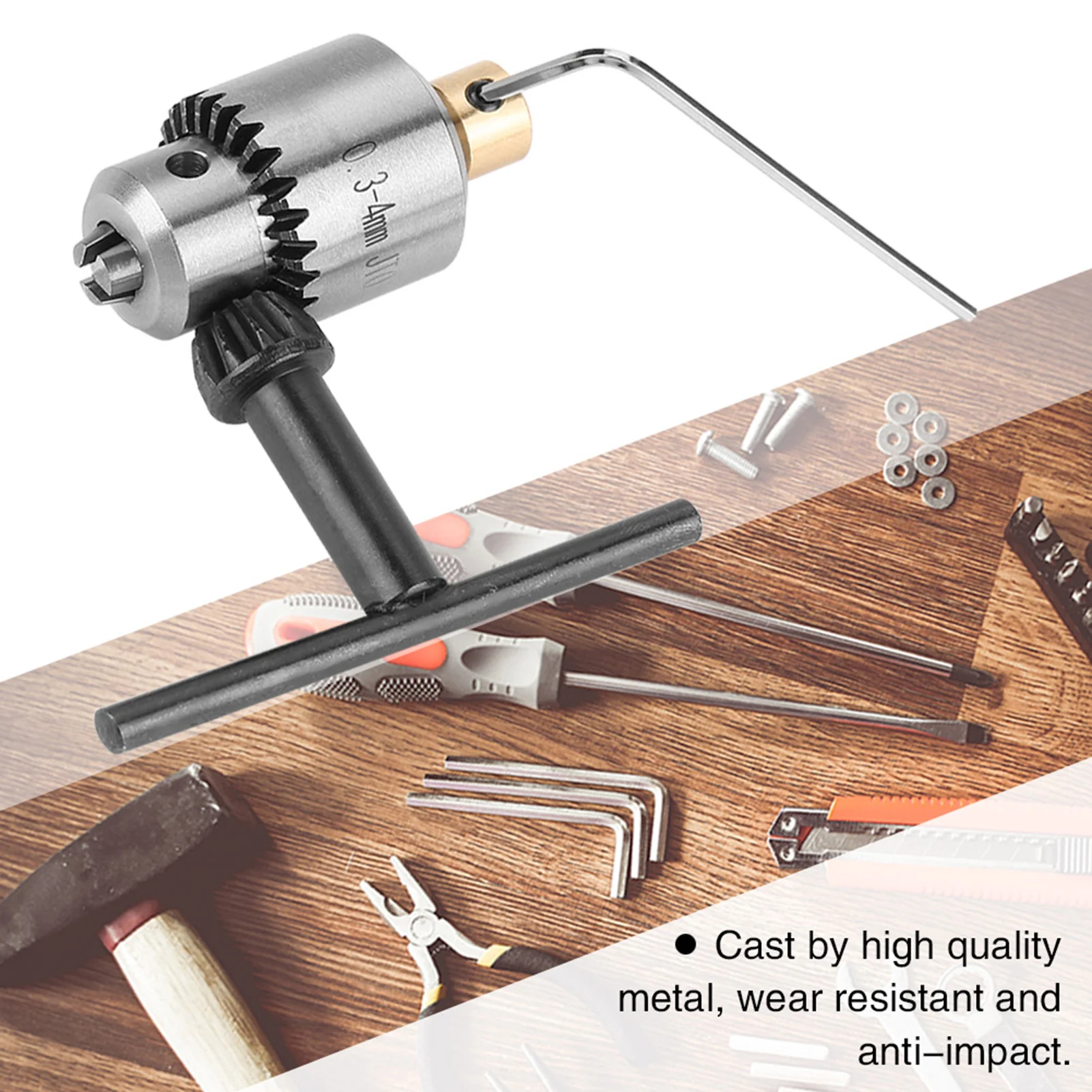 0.3-4mm Mini Drill Chuck with JTO Taper Mounted and Wrench with Key Set for Precision Lathe and Electric Drill
0.3-4mm Mini Drill Chuck with JTO Taper Mounted and Wrench with Key Set for Precision Lathe and Electric Drill