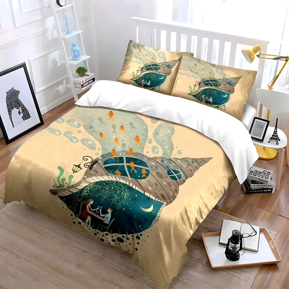 "Romantic Underwater Theme Decor Set" Bedding Set with 1 Duvet Cover 2 Pillowcases Single Double King Queen, Gift
"Romantic Underwater Theme Decor Set" Bedding Set with 1 Duvet Cover 2 Pillowcases Single Double King Queen, Gift