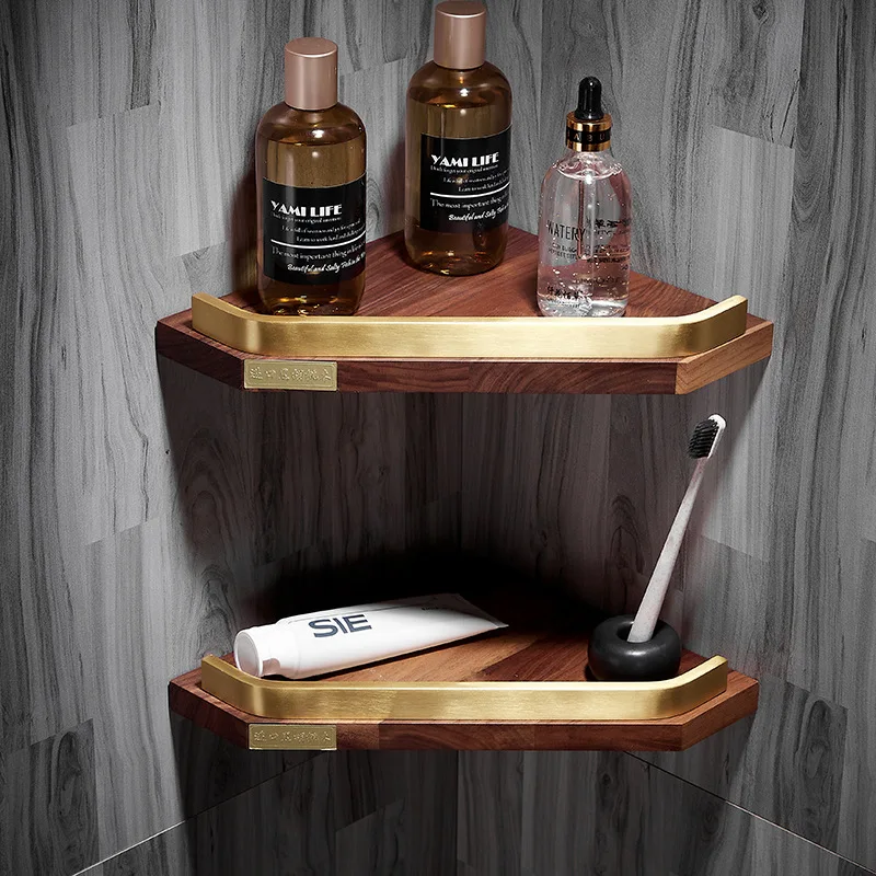 Walnut Brushed Gold Bathroom Shelf Bathroom Wall Mounted Corner Shelf Kitchen Spice Rack Triangle Shelf
Walnut Brushed Gold Bathroom Shelf Bathroom Wall Mounted Corner Shelf Kitchen Spice Rack Triangle Shelf