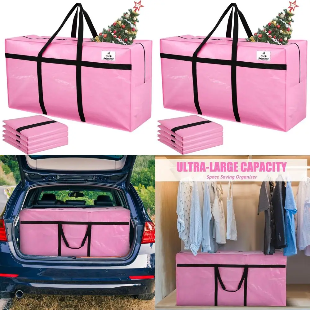 Набор из 4 складных сумок для хранения рождественских елок XXL, сверхпрочные, с молнией и ручками, для елок высотой 1,2–3,6 м (розовые)
Набор из 4 складных сумок для хранения рождественских елок XXL, сверхпрочные, с молнией и ручками, для елок высотой 1,2–3,6 м (розовые)