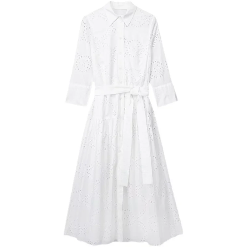 Spring Fashionable Embroidered Midi Dress Women's Versatile Stylish Dress Long Sleeve High Waist A-Line Skirt Single Button
Spring Fashionable Embroidered Midi Dress Women's Versatile Stylish Dress Long Sleeve High Waist A-Line Skirt Single Button