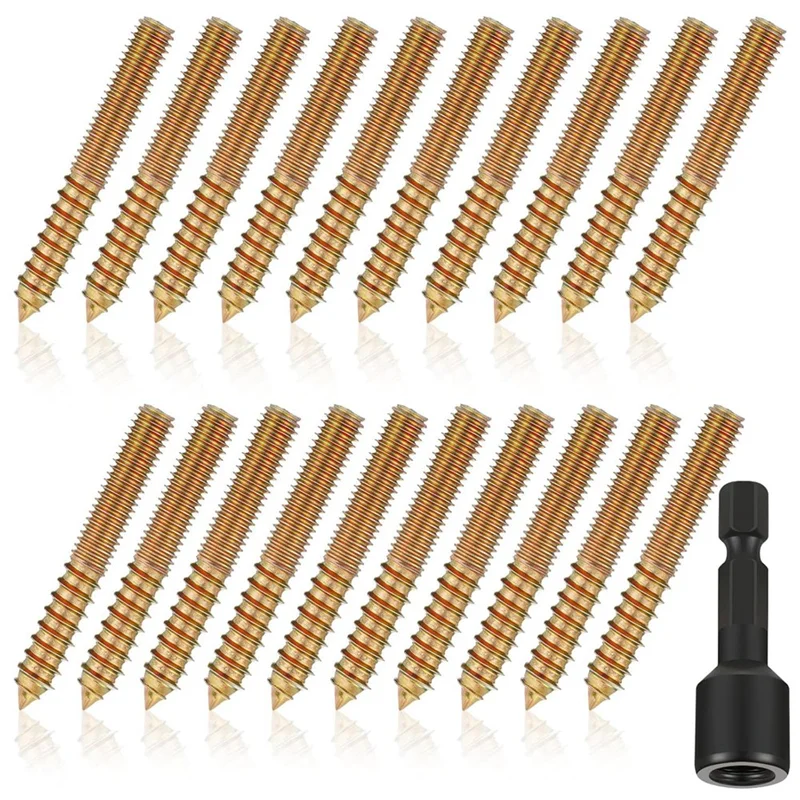 A74E-Hanger Bolts 5/16-18 X 2 Inch 20 Pack Double Headed Self Tapping Screw Threaded Rod Screws With Driver Included
A74E-Hanger Bolts 5/16-18 X 2 Inch 20 Pack Double Headed Self Tapping Screw Threaded Rod Screws With Driver Included