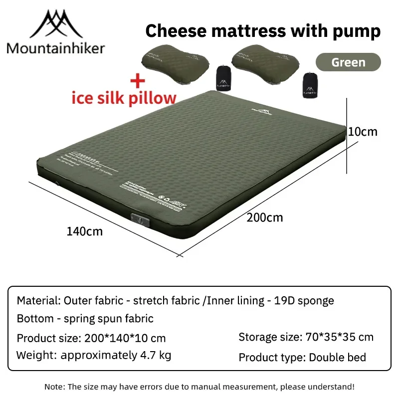 MOUNTAINHIKER 10CM Inflatable Sleeping Pad Mattress Portable Outdoor Upgrade Edition with Storage Bag for Family Beach Camping
MOUNTAINHIKER 10CM Inflatable Sleeping Pad Mattress Portable Outdoor Upgrade Edition with Storage Bag for Family Beach Camping