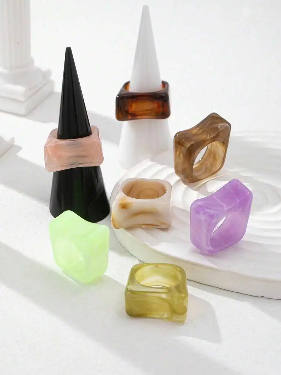 8pcs Square Geometric Stackable Resin Rings Set For Women Bohemian Style
8pcs Square Geometric Stackable Resin Rings Set For Women Bohemian Style