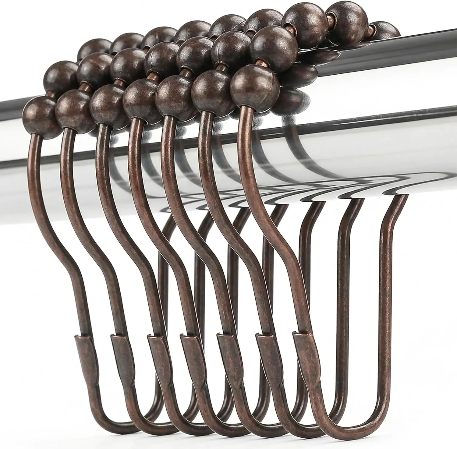 Rustproof Metal Shower Curtain Hooks Rings Set of 12, Bronze Ball Design for Smooth Glide
Rustproof Metal Shower Curtain Hooks Rings Set of 12, Bronze Ball Design for Smooth Glide